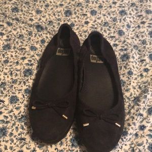 Fitflop: suede navy 1 inch edge shoe